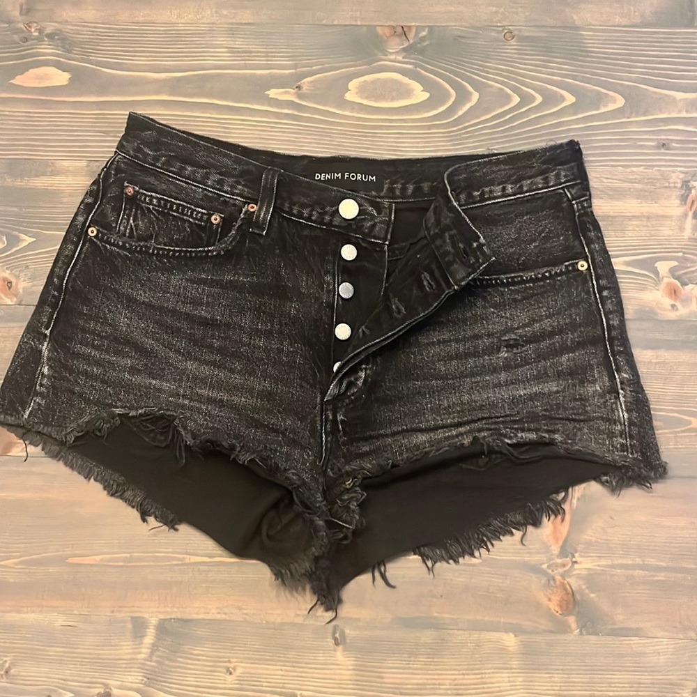 Aritzia Denim Forum The Ex Boyfriend distressed jean shorts